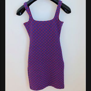 American Apparel bodycon knit red and blue dress